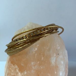 Gold bangles, 2,8in